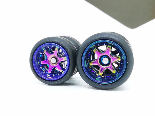 6 spoke jdm 1012mm chamaleon ring, black tire DISTRIBUIDORES