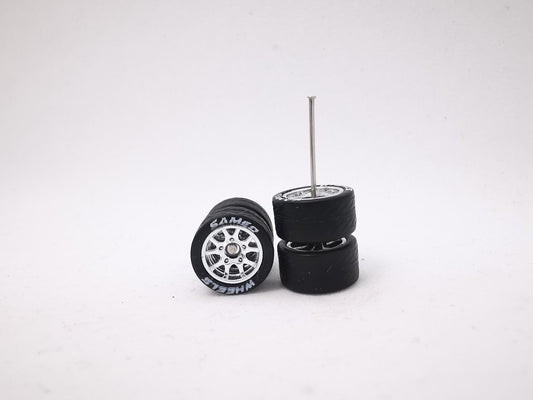 THUNDER 12 mm chrome ring, black tire with lettering DISTRIBUIDORES