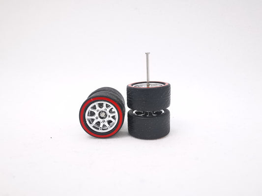 THUNDER 12 mm chrome ring, Black tire with Red Line DISTRIBUIDORES