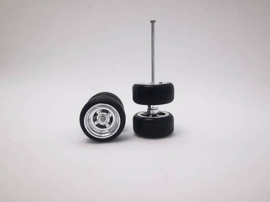 4 spoke jdm 11mm chrome ring, black tire