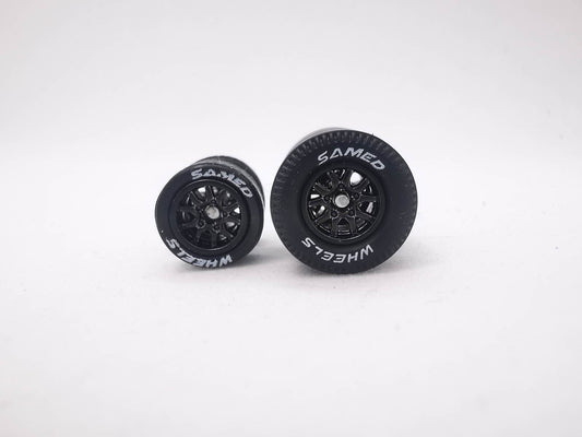 Dragster tire Thunder black ring, with letter/Rear Flat DISTRIBUIDORES