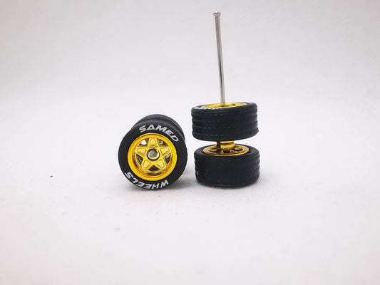 5star 11 mm gold ring, black tire with letter DISTRIBUIDORES