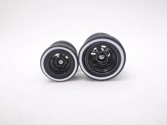 5 bolt 1012 mm black rim, black tire with white wall RESELLER