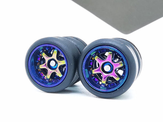 6 spoke jdm 12mm chamaleon ring, black tire DISTRIBUIDORES
