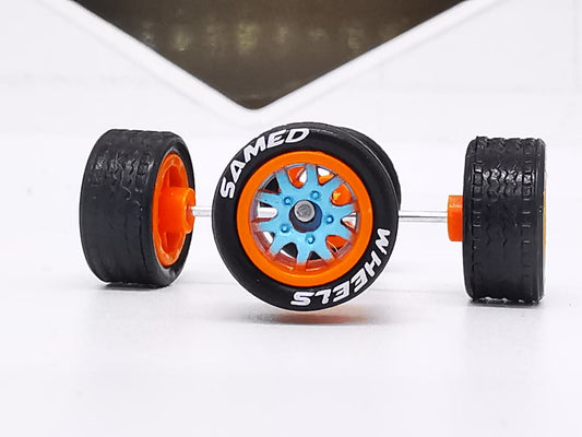 Thunder 10 mm blue orange ring, Black tire with white lettering DISTRIBUIDORES