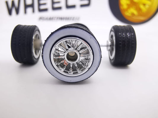 Lowrider 10 mm Chrome  ring, black tire white wall DISTRIBUIDORES
