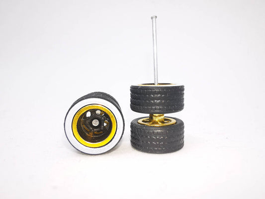 5 bolt 10mm black tie white line black gold ring