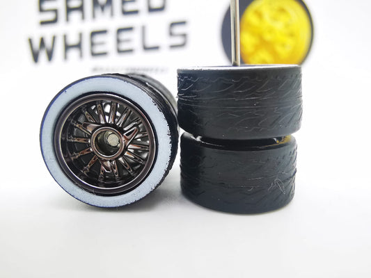 Lowrider 12 mm Shadow Black ring, black tire white wall DISTRIBUIDORES