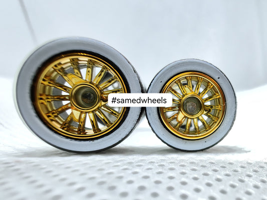 Lowrider 1012 mm Gold ring, black tire white wall DISTRIBUIDORES