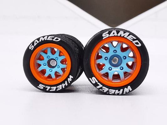 Thunder 1012 mm blue orange ring, Black tire with white lettering DISTRIBUIDORES