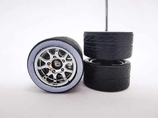 THUNDER 12 mm chrome ring, Black tire with white wall DISTRIBUIDORES