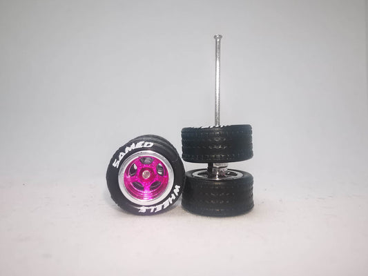 5 bolt 10mm black chrome rim, black tire with letter