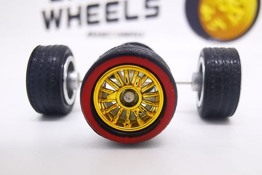 Lowrider 10 mm Gold ring, black tire Red line DISTRIBUIDORES