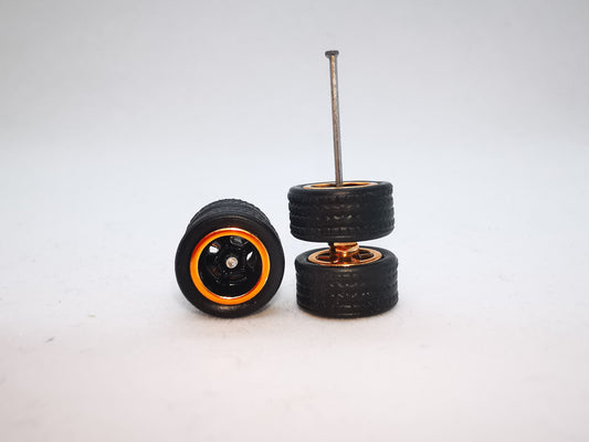 5 bolt 10 mm black tire black peach rim RESELLER