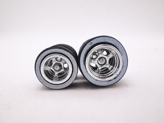 5 bolt 1012 mm chrome rim, black tire with white wall RESELLER