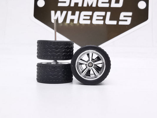 American 15 mm black tire Chrome JDM ring DISTRIBUIDORES