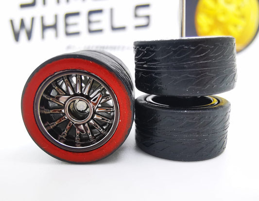 Lowrider 12 mm Shadow Black ring, black tire Red line DISTRIBUIDORES