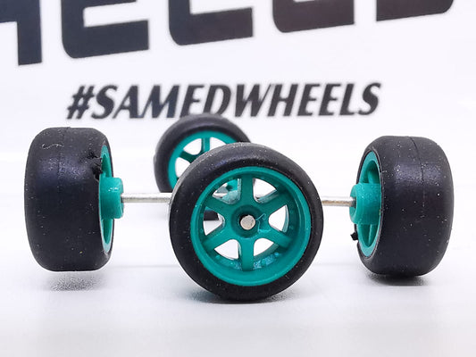 6 spoke jdm 11mm jade, black tire not removable