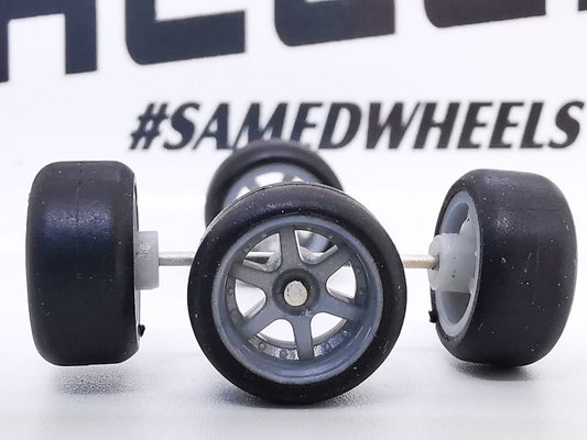 6 spoke jdm 11mm rat gray, black tire ECO DISTRIBUIDORES