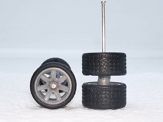 7 spoke jdm 11mm dark grey ring, black tire not removable