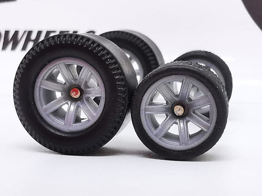 Dragster tire 7 spoke dark Gray, Black/Rear Flat not removable