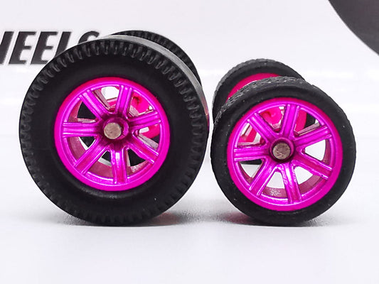 Dragster tire 7 spoke mexican pink, Black/Rear Flat not removable