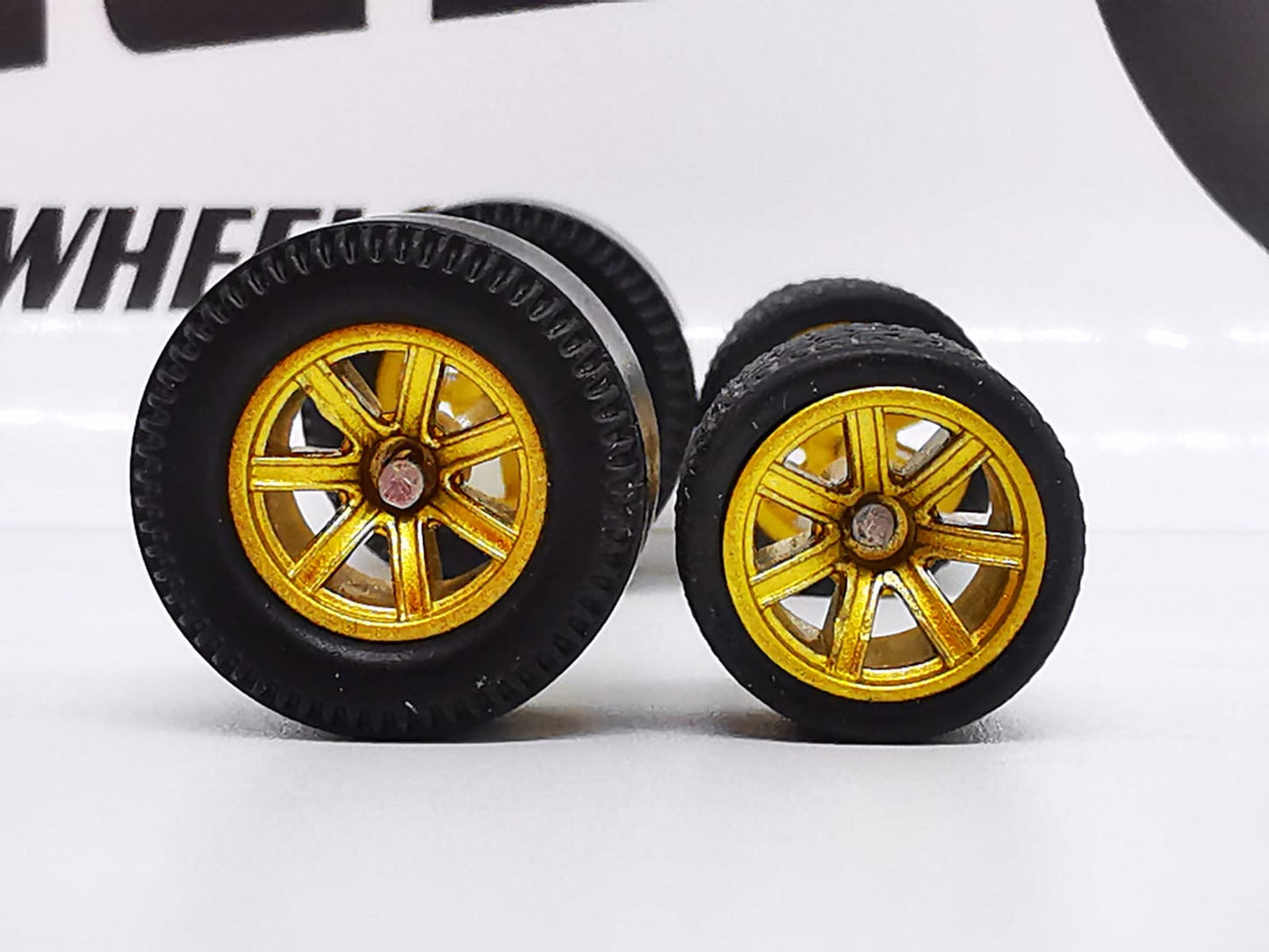 Dragster tire 7 spoke Polished Gold, Black/Rear Flat ECO