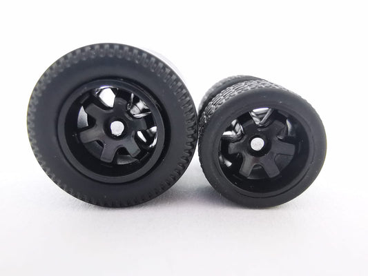 Dragster tire 7 spoke black, Black/Rear Flat not removable