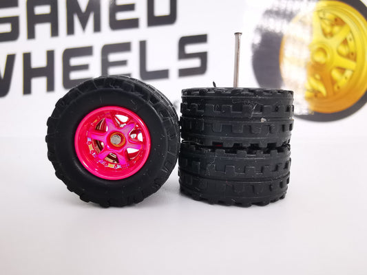 JAGUAR WARRIOR AT 12 MM 6 spoke Metallic Pink ring, black tire XL DISTRIBUIDORES