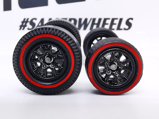 Dragster tire thunder black ring, red line/Rear Flat DISTRIBUIDORES