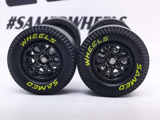 Dragster tire thunder black ring, yellow lettering/REAR NO SMALL DISTRIBUIDORES
