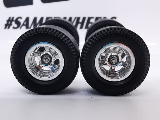 Dragster tire 5 bolt chrome ring, black/REAR NO SMALL DISTRIBUIDORES