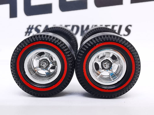 Dragster tire 5 bolt chrome ring, red line/REAR NO SMALL DISTRIBUIDORES