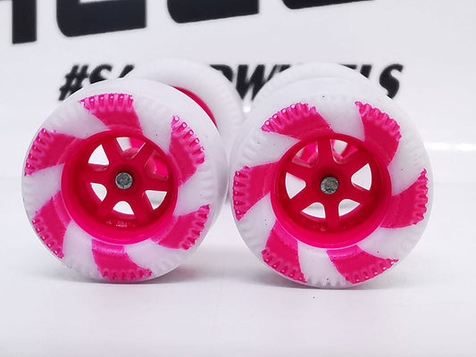 Dragster tire 6 spoke Pink ring, Candy pink/REAR NO SMALL DISTRIBUIDORES