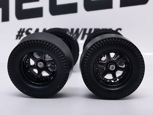 Dragster tire 6 spoke black ring, black/REAR NO SMALL DISTRIBUIDORES