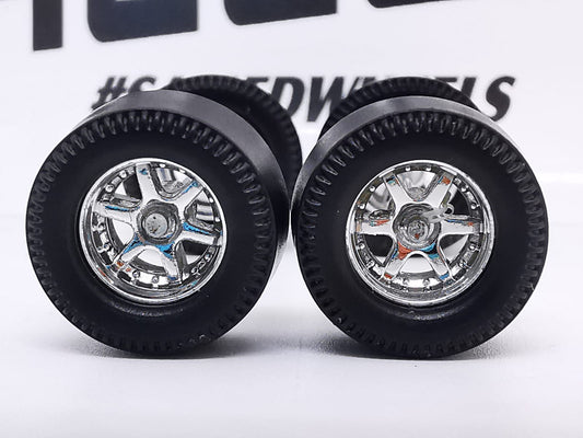 Dragster tire 6 spoke chrome ring, black/REAR NO SMALL DISTRIBUIDORES