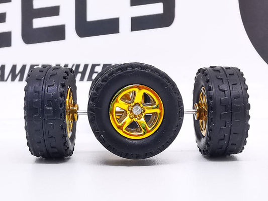 JAGUAR WARRIOR AT 10 MM 5 bolt muscle peach gold ring, black tire DISTRIBUIDORES