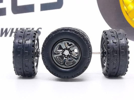 JAGUAR WARRIOR AT 10 MM 5 bolt muscle dark platinum ring, black tire DISTRIBUIDORES