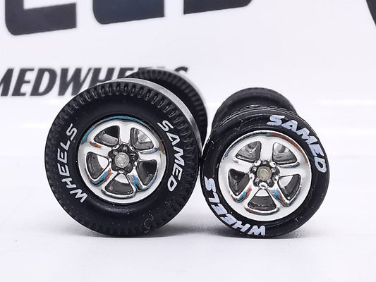 Dragster tire muscle chrome ring, with letter/Rear Flat DISTRIBUIDORES
