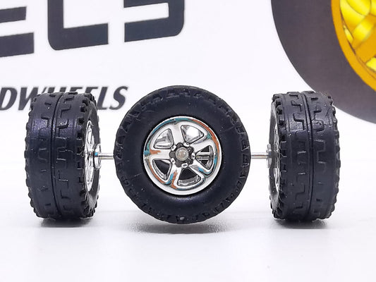 JAGUAR WARRIOR AT 10 MM 5 bolt muscle chrome ring, black tire DISTRIBUIDORES