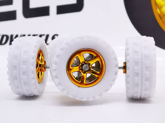 JAGUAR WARRIOR AT 10 MM muscle peach gold ring, white tire DISTRIBUIDORES