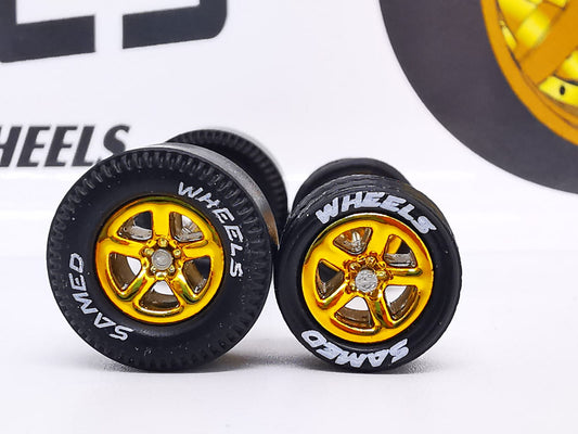 Dragster tire muscle peach gold ring, with letter/Rear Flat DISTRIBUIDORES
