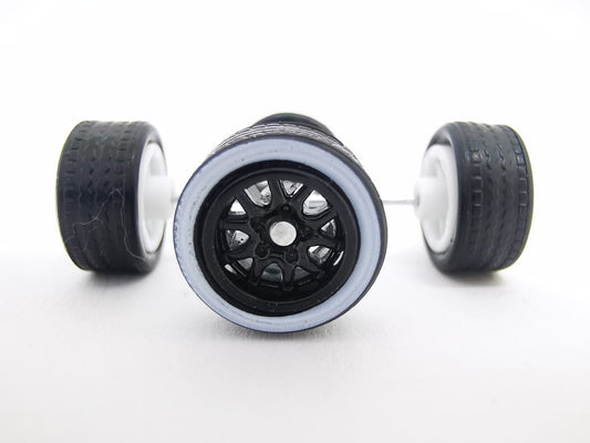 THUNDER 10 mm black ring, Black tire with white wall DISTRIBUIDORES