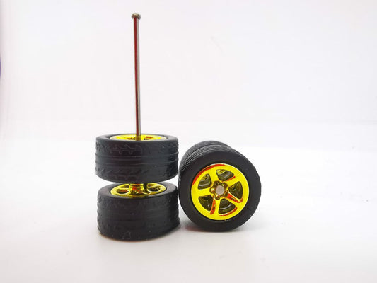 5 spoke/Muscle 10MM yellow lime ring, black tire DISTRIBUIDORES