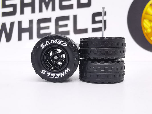 JAGUAR WARRIOR AT 12 MM 5 bolt BLACK ring, black tire XL with white lettering DISTRIBUIDORES