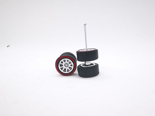 THUNDER 10 mm chrome rin, Black tire with Red Line
