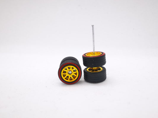 THUNDER 10 mm gold ring, Black tire with Red Line