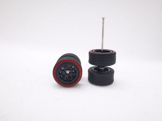 THUNDER 10 mm black rin, Black tire with Red Line
