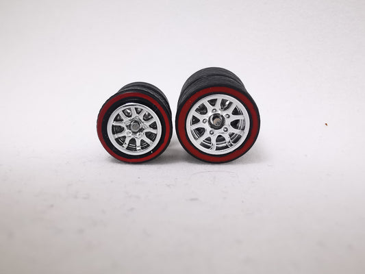 THUNDER 1012 mm chrome ring, Black tire with Red Line