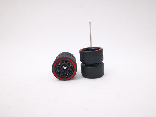 THUNDER 12 mm black ring, Black tire with Red Line